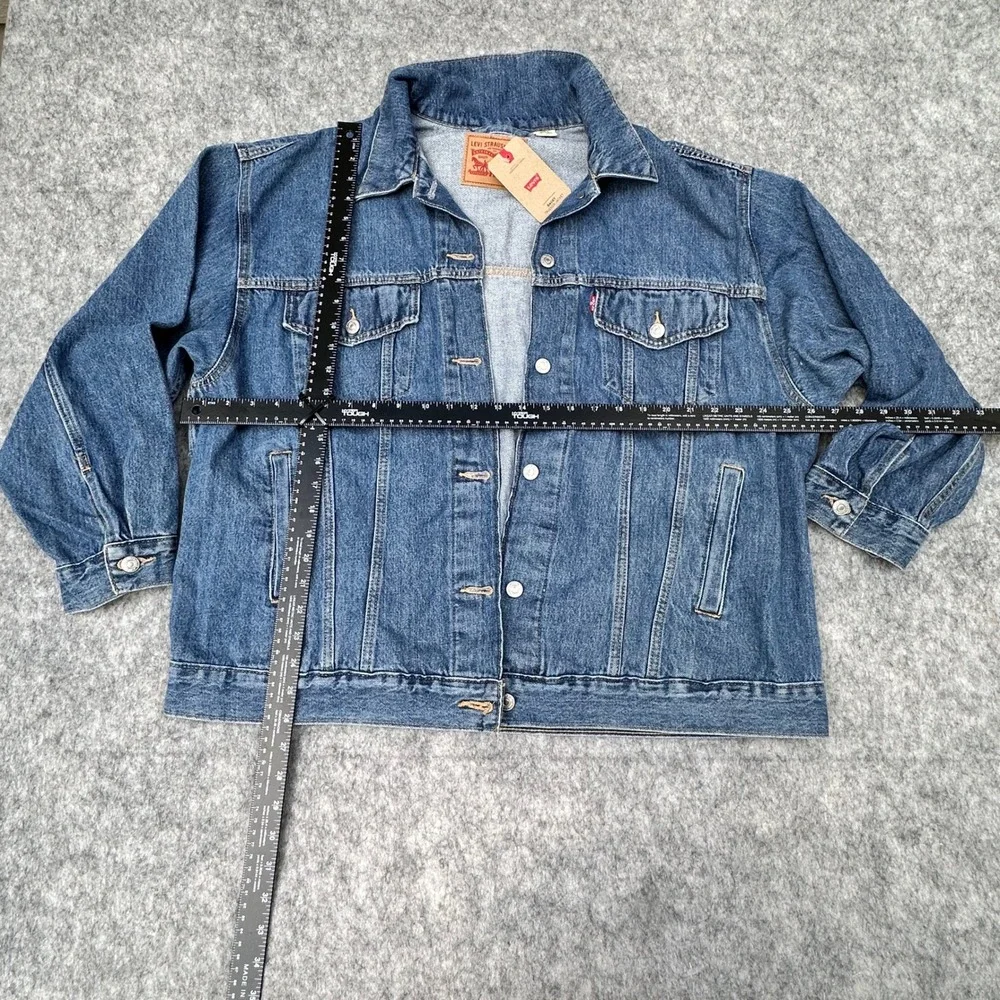 Levis Baggy Trucker Jacket Men's Size X Large Blue Denim New With Tags